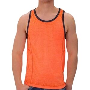 BUCKLE BLACK Men's Kick It Tank Top, Neon Orange, Size Small